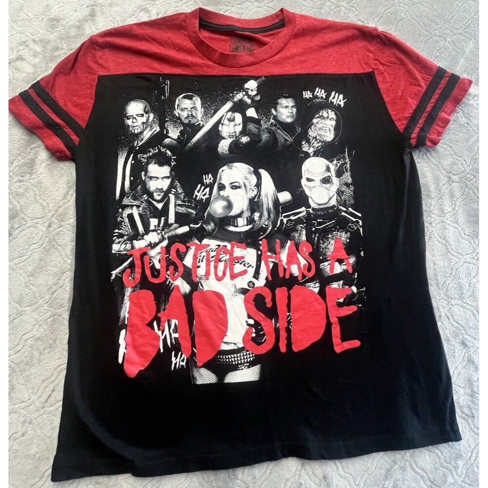 Suicide Squad Justice Has A Bad Side Graphic Tee Shirt XL Red Black DC